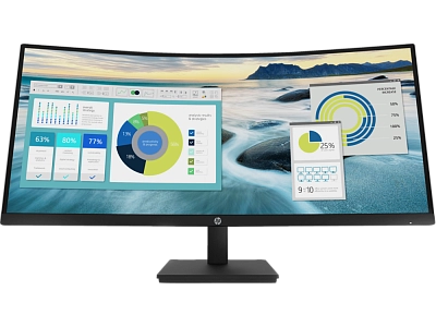 HP - 34" P34hc G4 Curved Monitor, VA, 5mc, 100Hz, WQHD (3440x1440), HDMI, DisplayPort, TypeC, Black 
